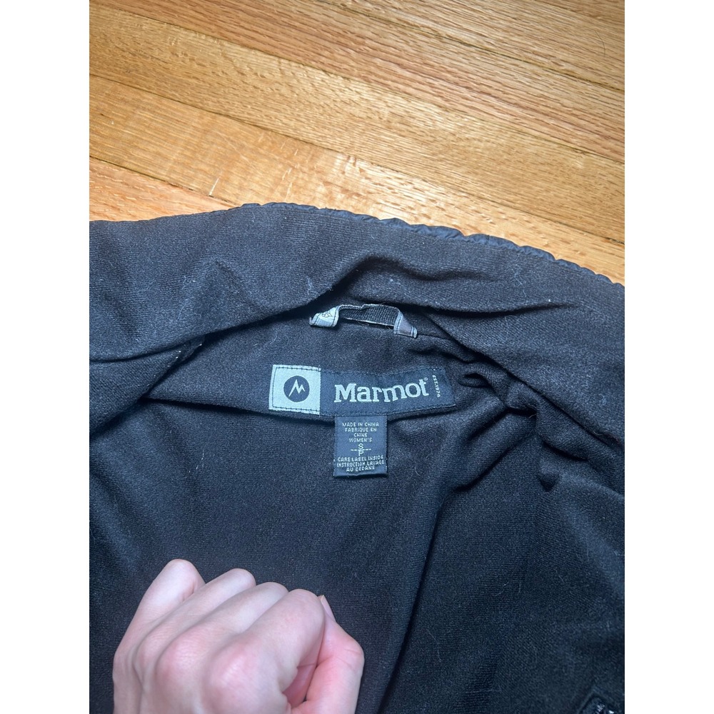Marmot Womens Black Quilted Puffer Jacket Full Zip Fleece Lined Outdoor Small - Picture 2 of 5